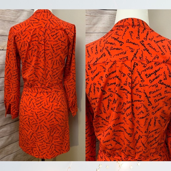 Banana Republic Shirt Dress French Words P… - Picture 4 of 5